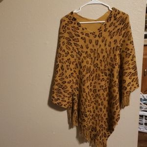 Leopard Print Poncho